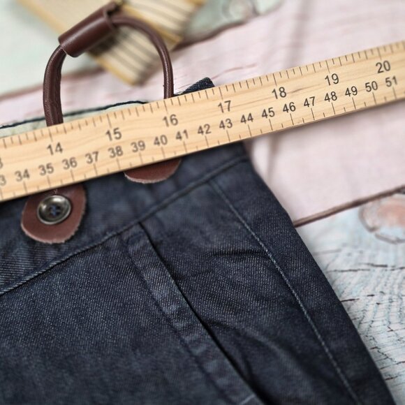 Marc Ecko Cut & Sew Denim Pants With Suspenders Size 32 Blue - Picture 7 of 8